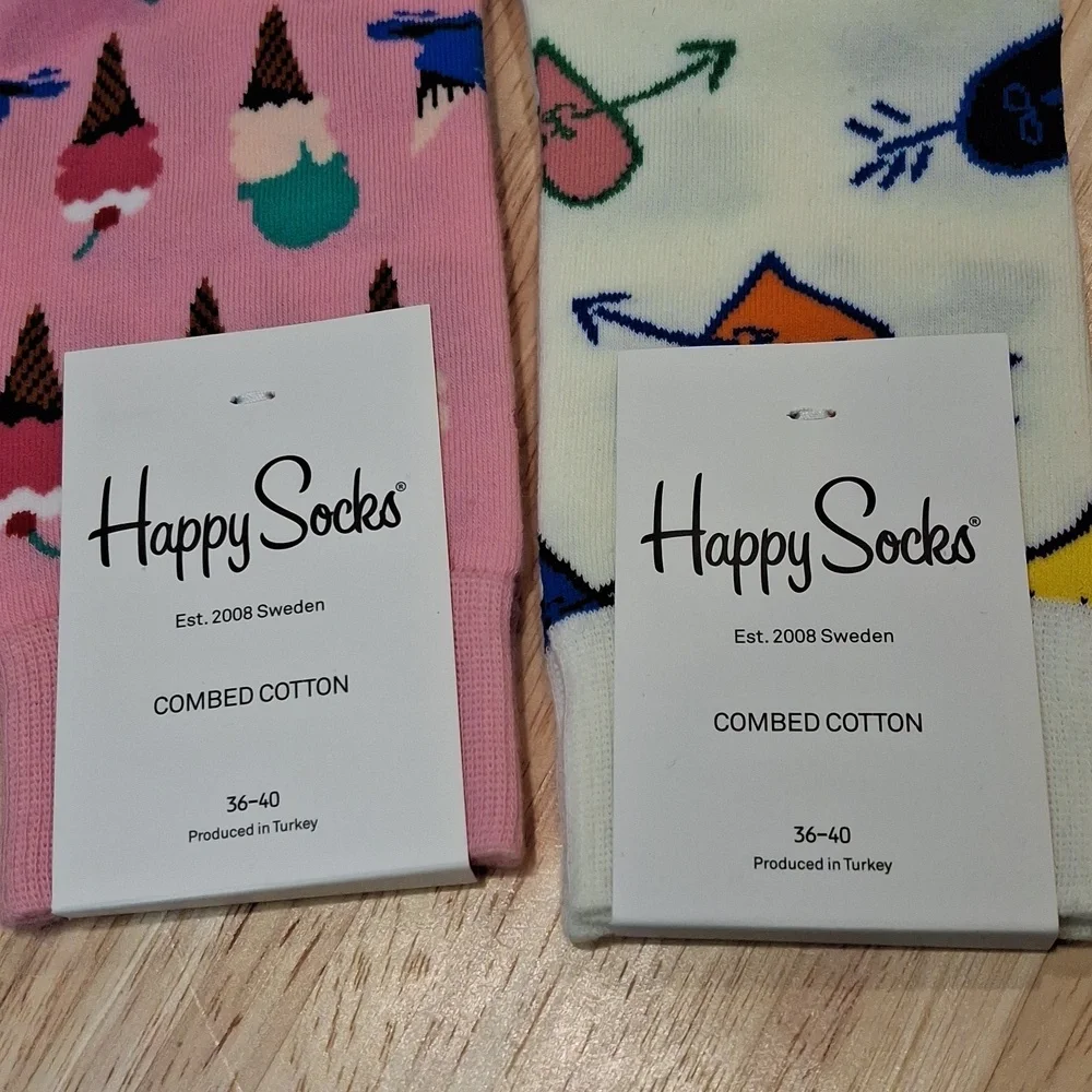Ice Cream & Heart Happy Socks Bundle